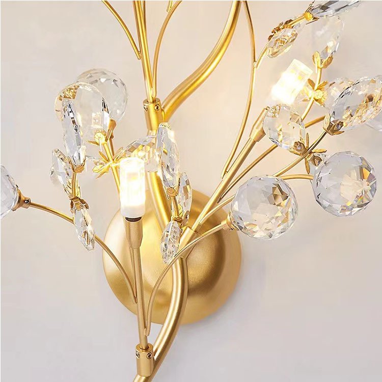 Entrance Restaurant Bedroom Crystal Lamp Background Wall Branch Wall Lamp - Image 2