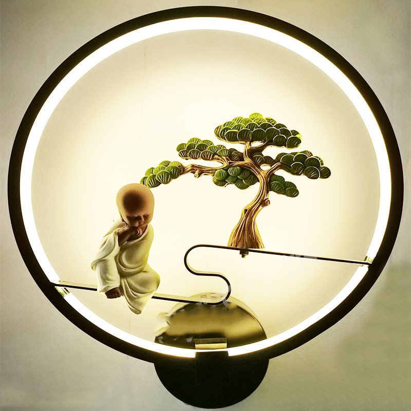 Hotel Room Aisle Background Wall Chinese Style Interior Wall Lamp - Image 5