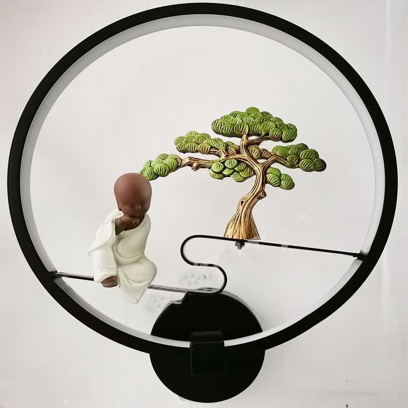 Hotel Room Aisle Background Wall Chinese Style Interior Wall Lamp - Image 6