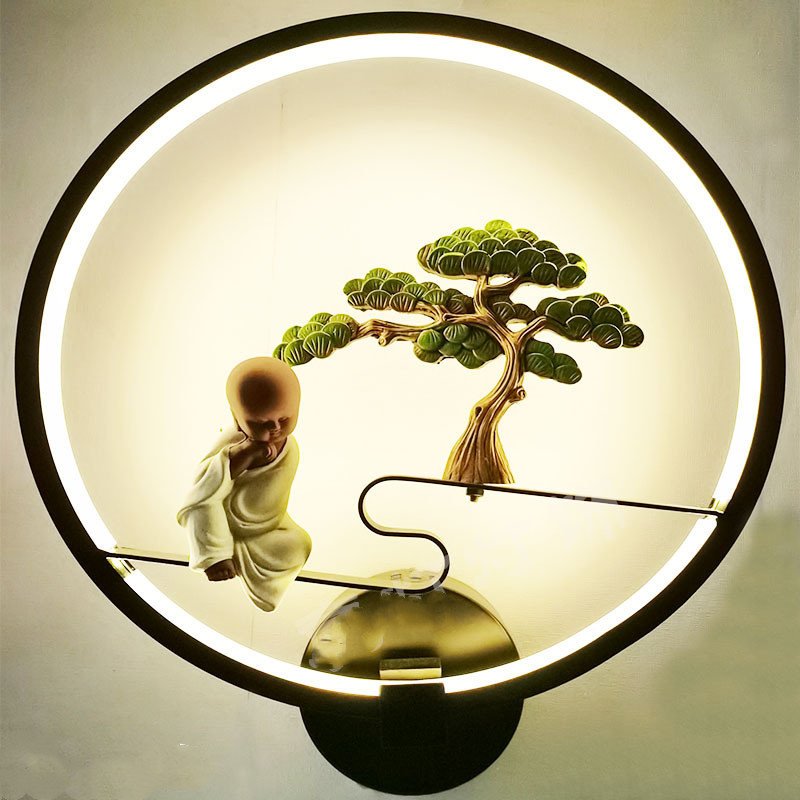 Hotel Room Aisle Background Wall Chinese Style Interior Wall Lamp - Image 3