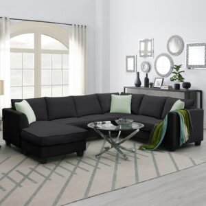 112 87 Sectional Sofa Couches, 7 Seats Modular Living Room Sets