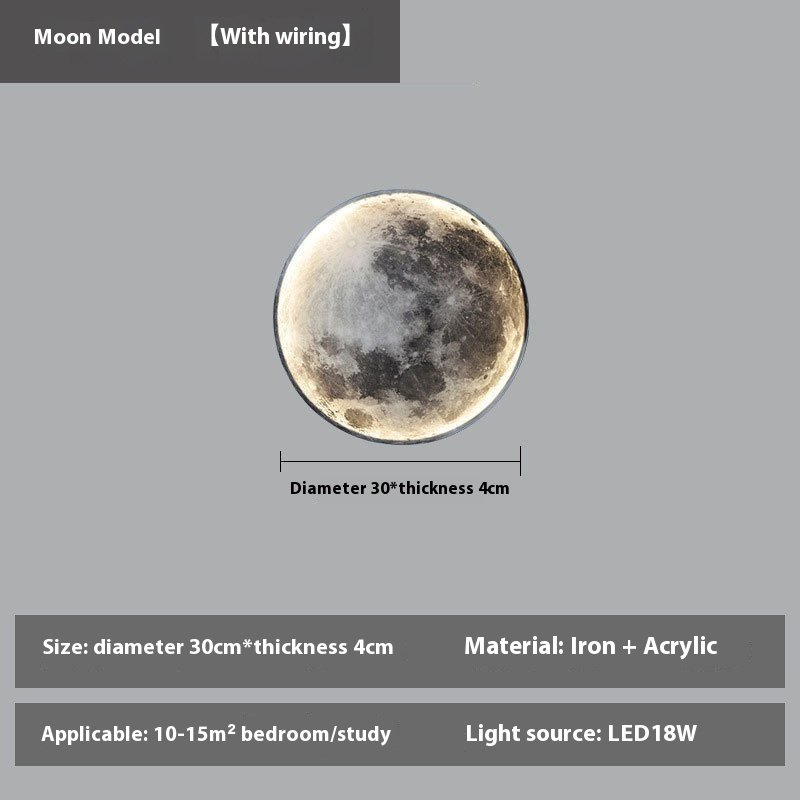 Moon Wall Bedroom Bedside Living Room Background Wall Decorative Lamp - Image 10