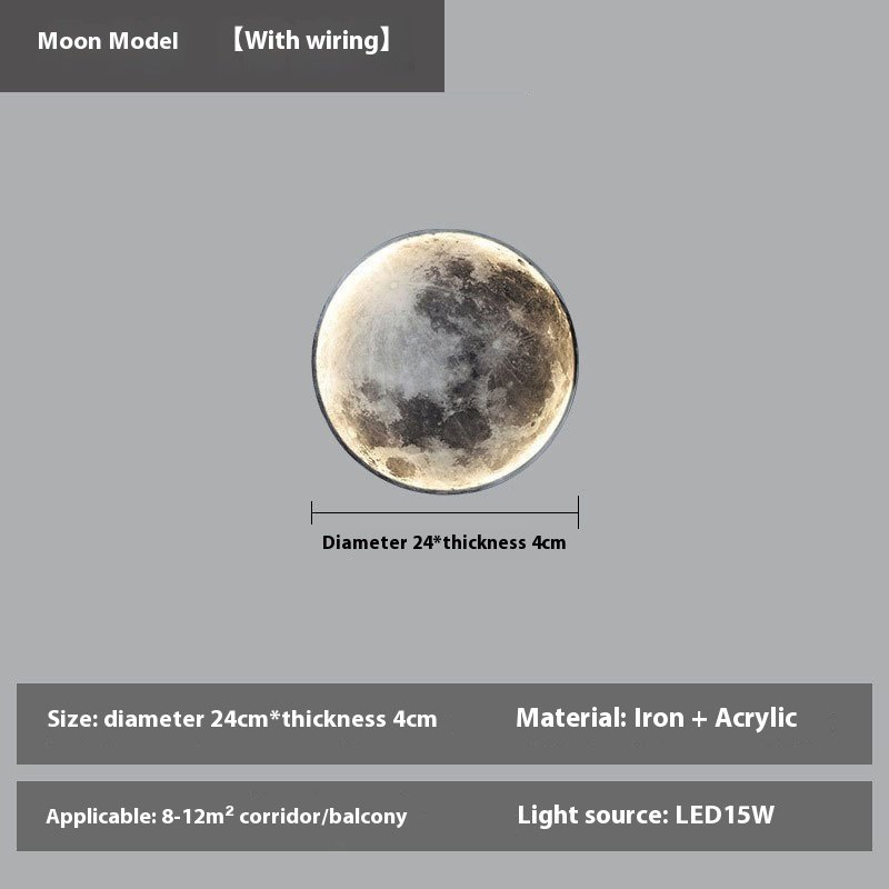 Moon Wall Bedroom Bedside Living Room Background Wall Decorative Lamp - Image 8
