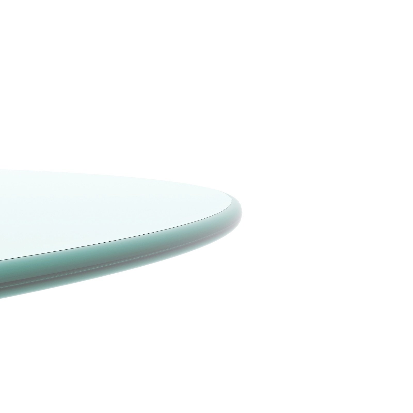 24 Round Tempered Glass Table Top, 1 4 Thick With Polished Edge - Image 2