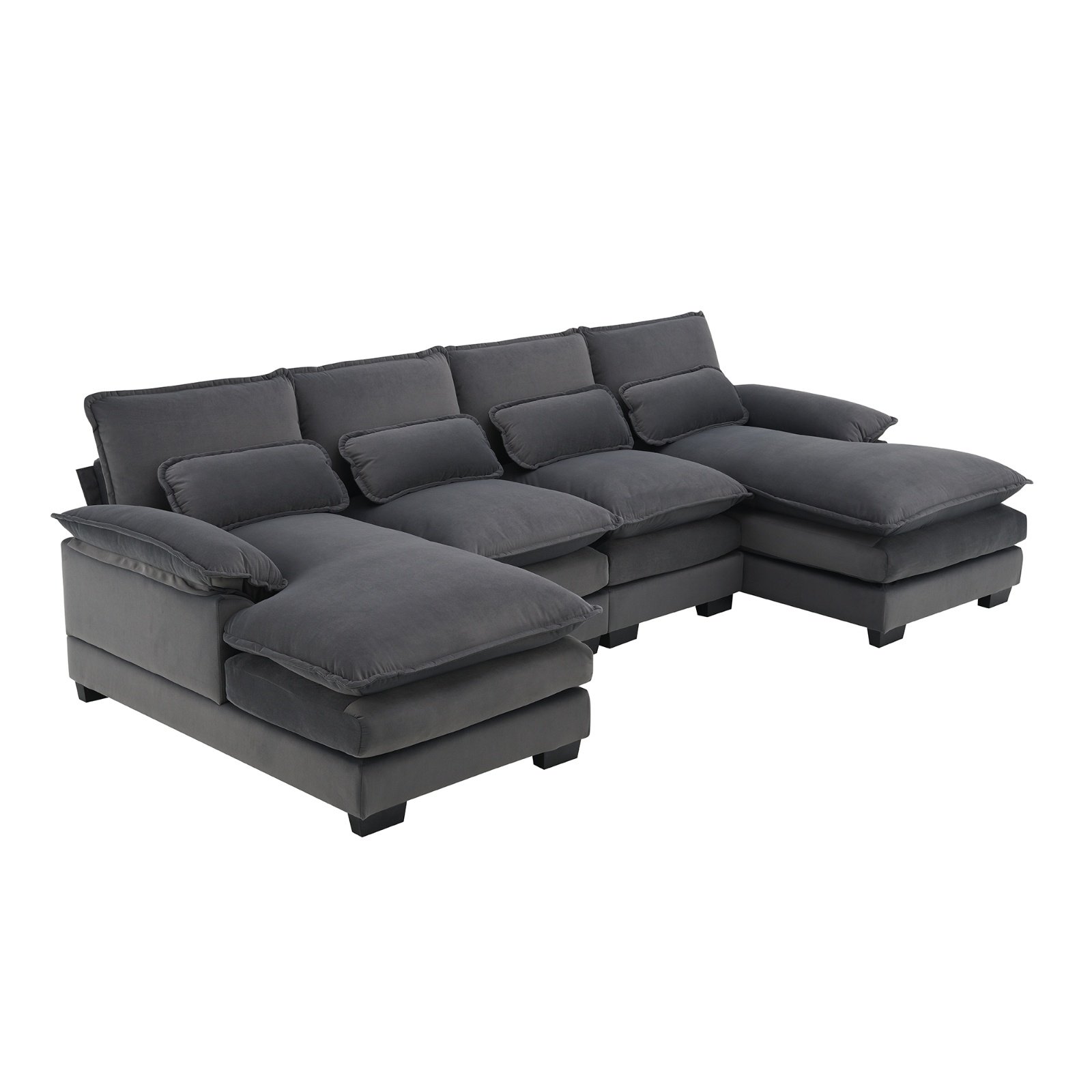 New Modern U-shaped Sectional Sofa, 6-Seat With Waist Pillows 109.8 55.9 - Image 6