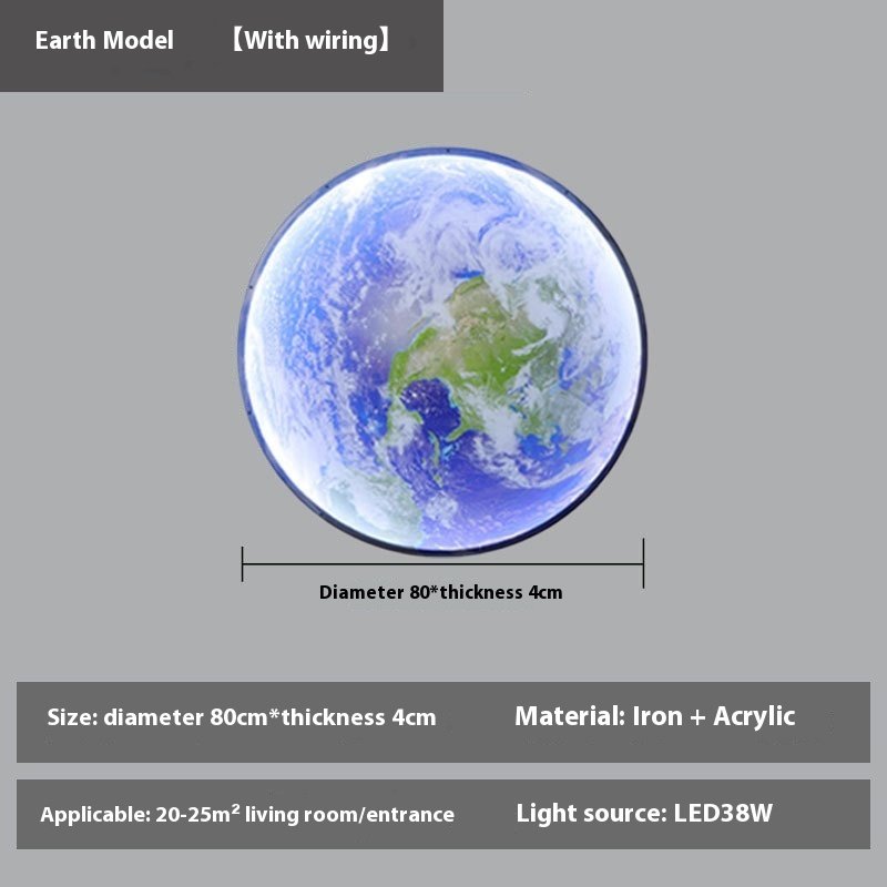 Moon Wall Bedroom Bedside Living Room Background Wall Decorative Lamp - Image 2