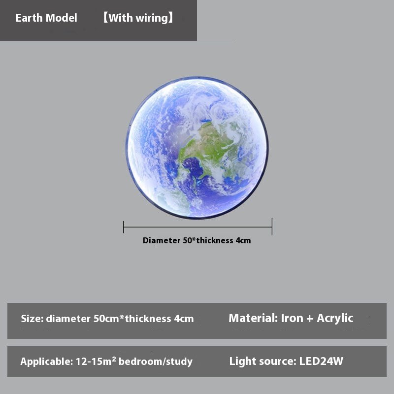 Moon Wall Bedroom Bedside Living Room Background Wall Decorative Lamp - Image 5