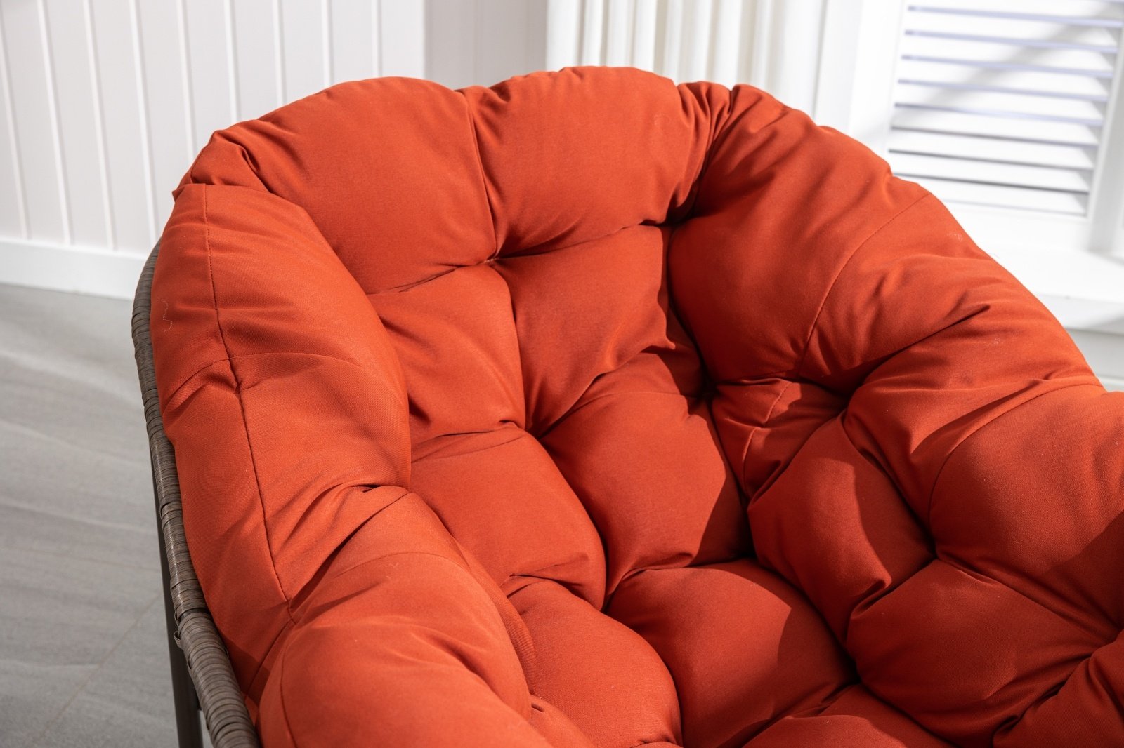 Outdoor Rattan Rocking Chair With Padded Cushion For Porch & Living Room - Image 2