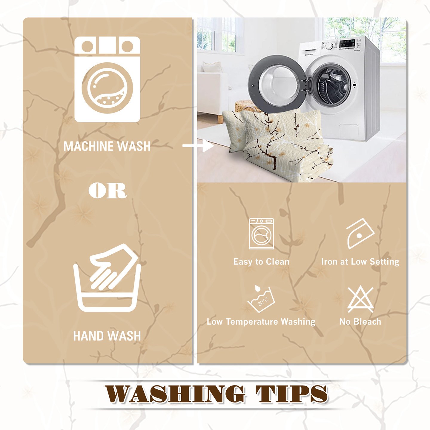 3pcs Minimalist Tree Branch Patterned Blankets Suitable For All Seasons, Including Flower And Autumn Leaf Bedding Sets With 2 Pillowcases, Suitable For Children And Adults - Image 3