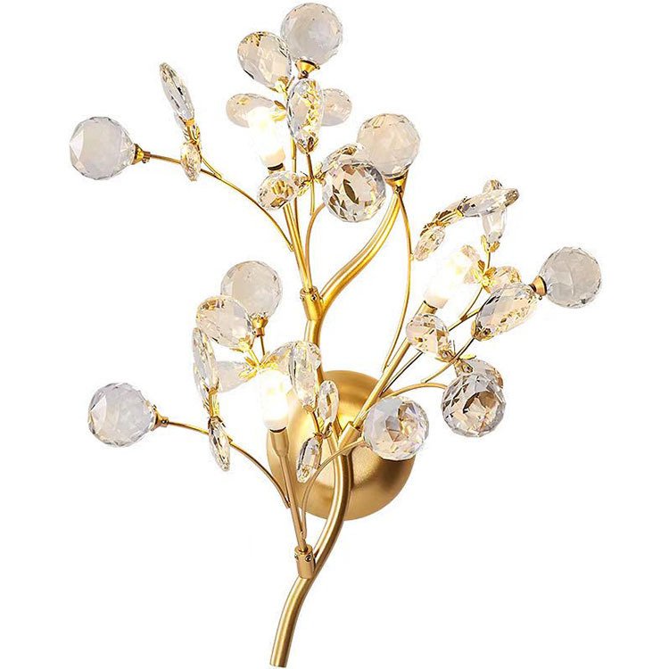 Entrance Restaurant Bedroom Crystal Lamp Background Wall Branch Wall Lamp - Image 3