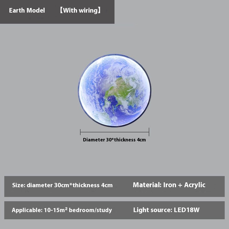 Moon Wall Bedroom Bedside Living Room Background Wall Decorative Lamp - Image 4