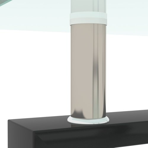 Rectangle Black Glass Coffee Table, Clear Coffee Table, Modern Side Center Tables For Living Room, Living Room Furniture - Image 9