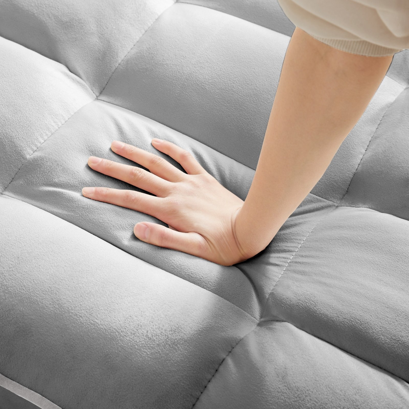 Convertible Sleeper Chair Sofa Bed Adjustable Pull Out Sleeper Chair Bed Multi-Pockets Folding Sofa - Image 4