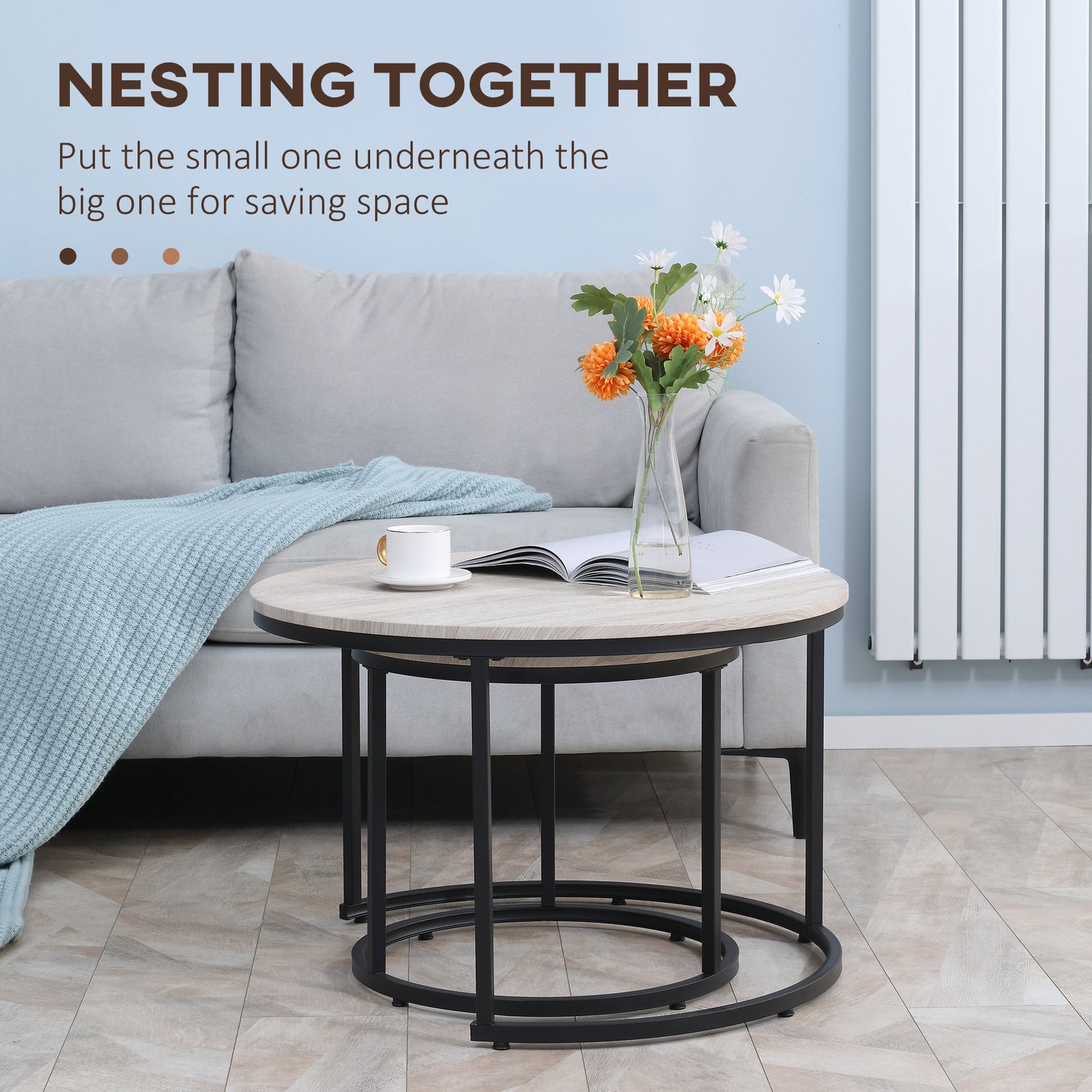 Round Nesting Tables Set of 2 - Image 9