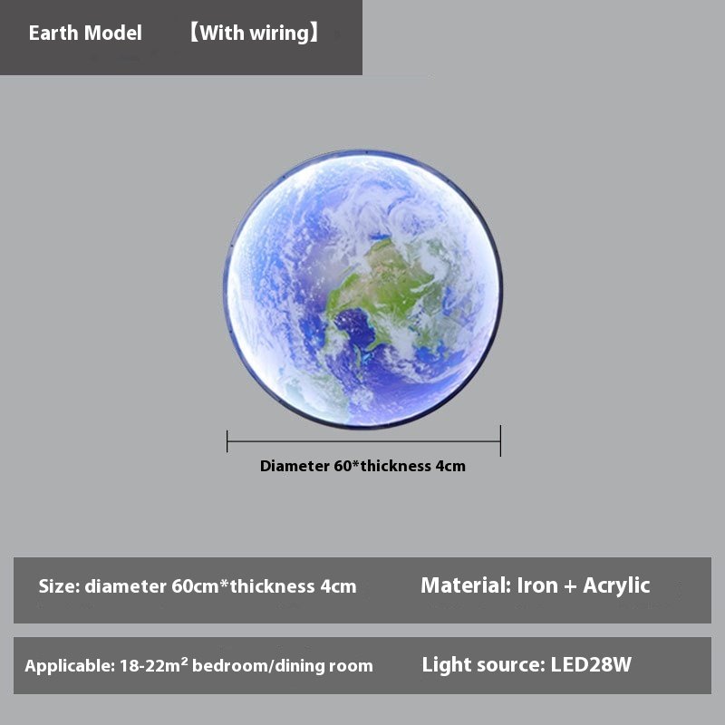 Moon Wall Bedroom Bedside Living Room Background Wall Decorative Lamp - Image 7