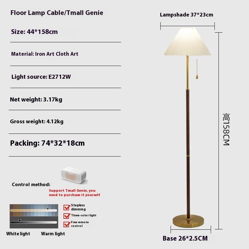 Vintage Pleated Floor Lamp Vertical Table Lamp - Image 6