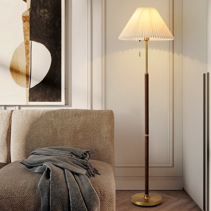 Vintage Pleated Floor Lamp Vertical Table Lamp - Image 4