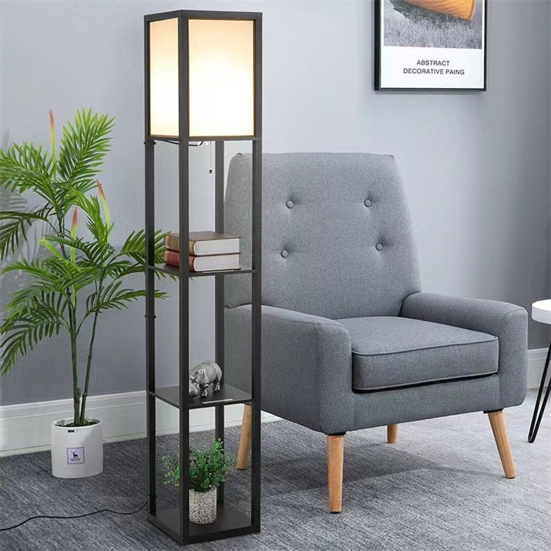 Living Room Multifunctional Charging Shelf Floor Lamp - Image 4