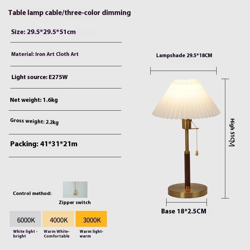 Vintage Pleated Floor Lamp Vertical Table Lamp - Image 9