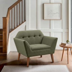 Merrylite  37" Wide Upholstered Armchair with Tufted Backrest (Wayfair)