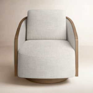 Nieve Upholstered Swivel Barrel Chair