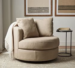 Balboa Leather Swivel Chair (Potterybarn)