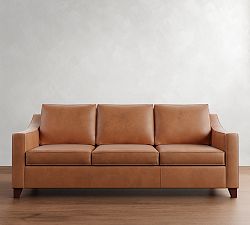 Cameron Slope Arm Leather Sofa (62"–97")