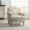 Mooresville 30" Traditional Upholstered Armchair with Camelback and Solid Wood Legs