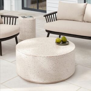 Terrazzo Drum Indoor/Outdoor Round Coffee Table (36")